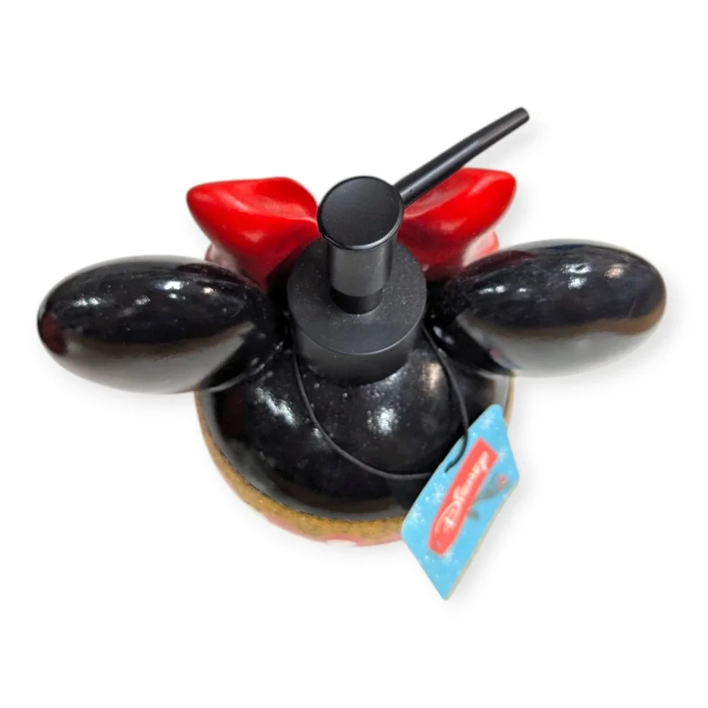 Disney Mickey Minnie Mouse Christmas Soap Dispenser Toothbrush Holder‎ Set NEW